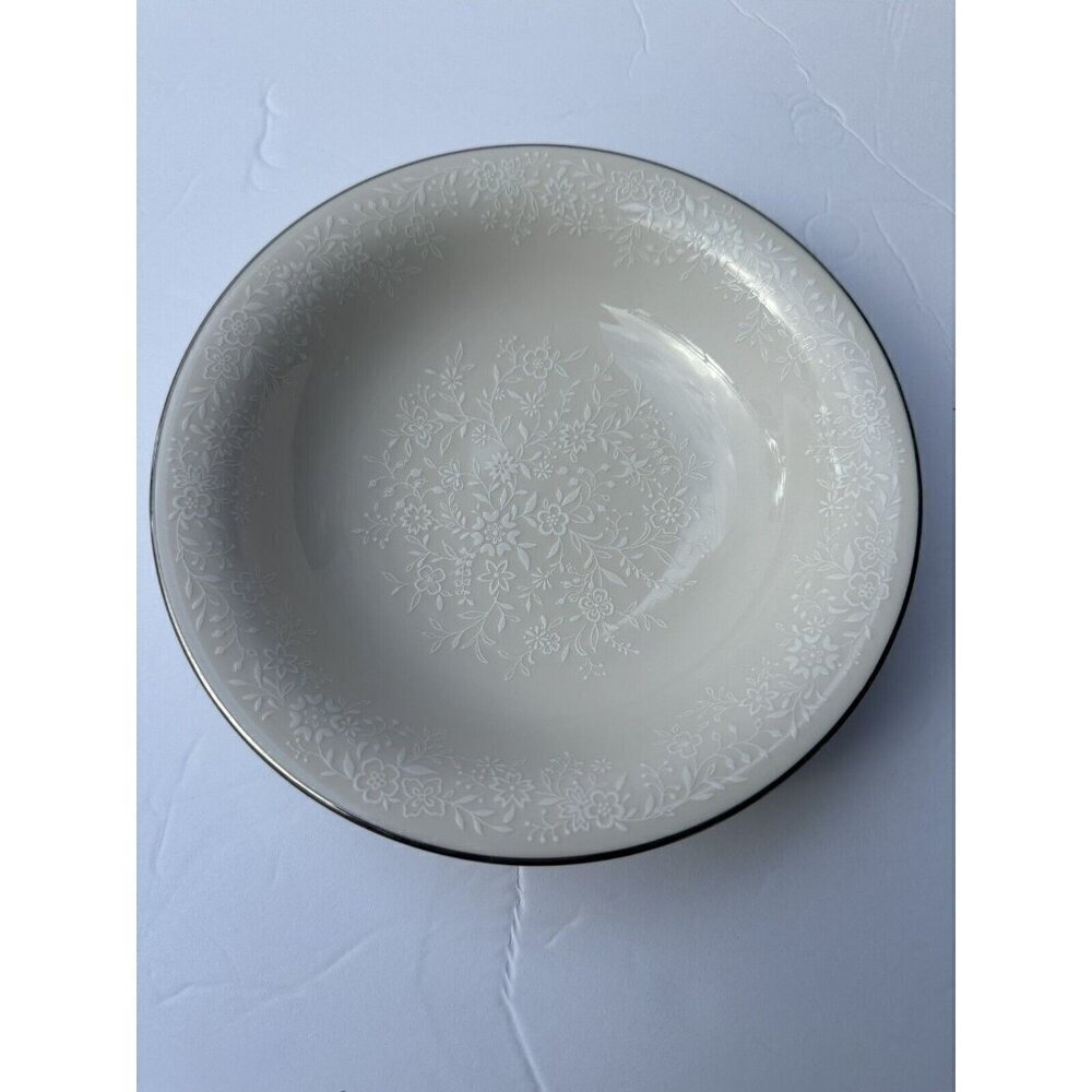 Noritake Affection Soup Salad Bowl 7” Vintage Ivory Floral‎ Platinum 7192